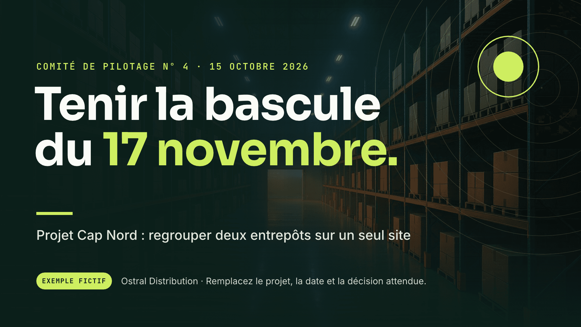 Rendu Decktype illustrant Présentation de comité de pilotage : structure et modèle gratuit