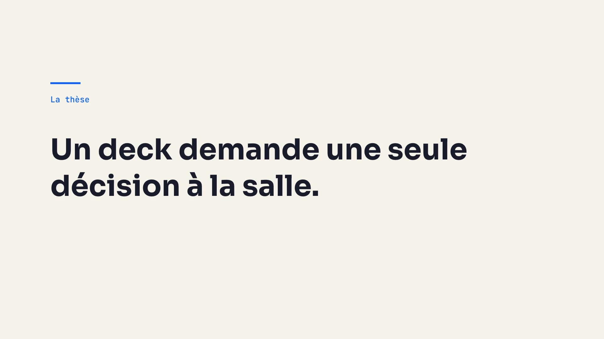 Thèse : un deck, une décision