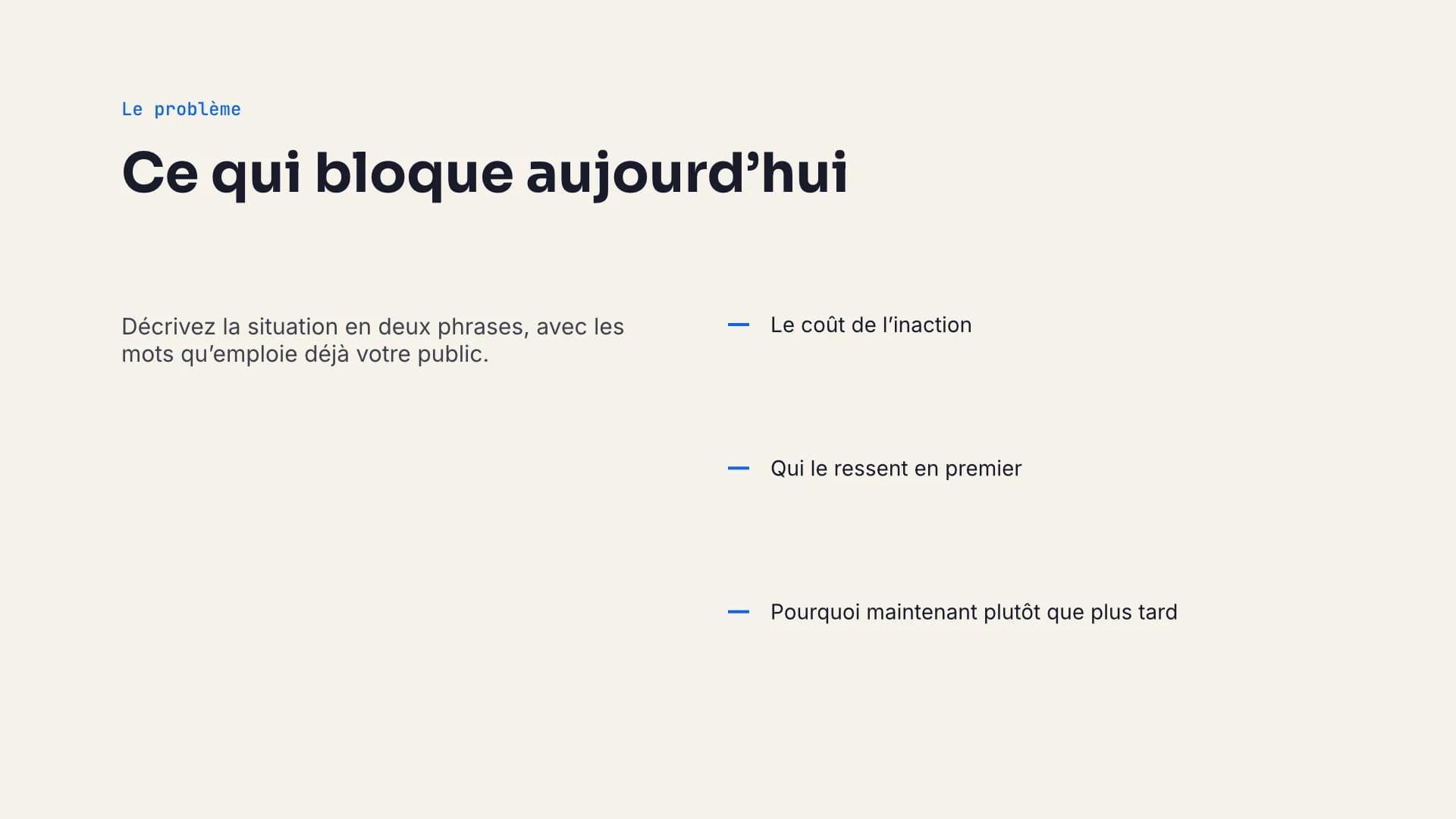 Le problème, en trois points