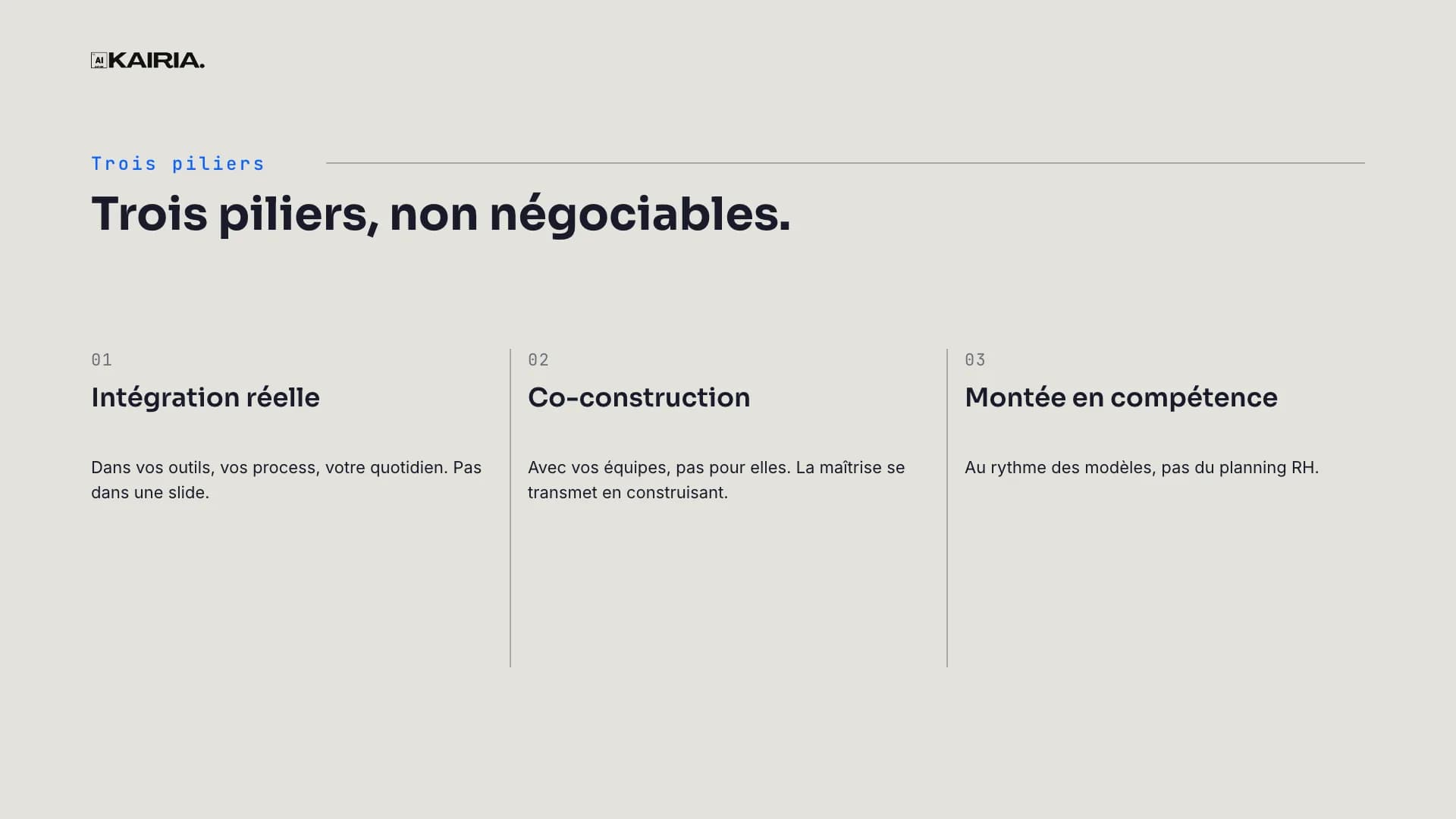 Three non-negotiable pillars