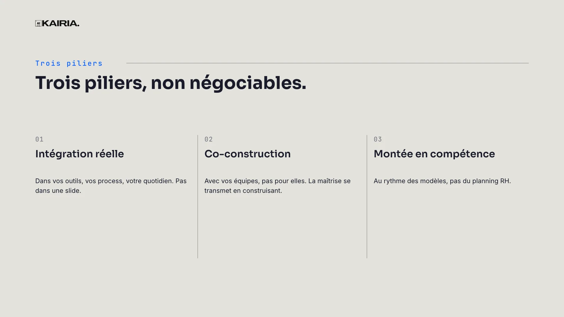 Three non-negotiable pillars